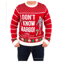 PK1877HX Unisex Ugly Christmas Sweater en rojo No lo sé Margo